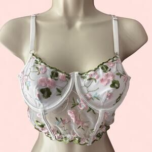 Delicate white lingerie bra top